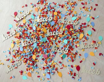 Confeti de disco retro: salvia, mostaza, naranja, kraft, marrón, L, azul, nombre personalizado, listado personalizado reservado