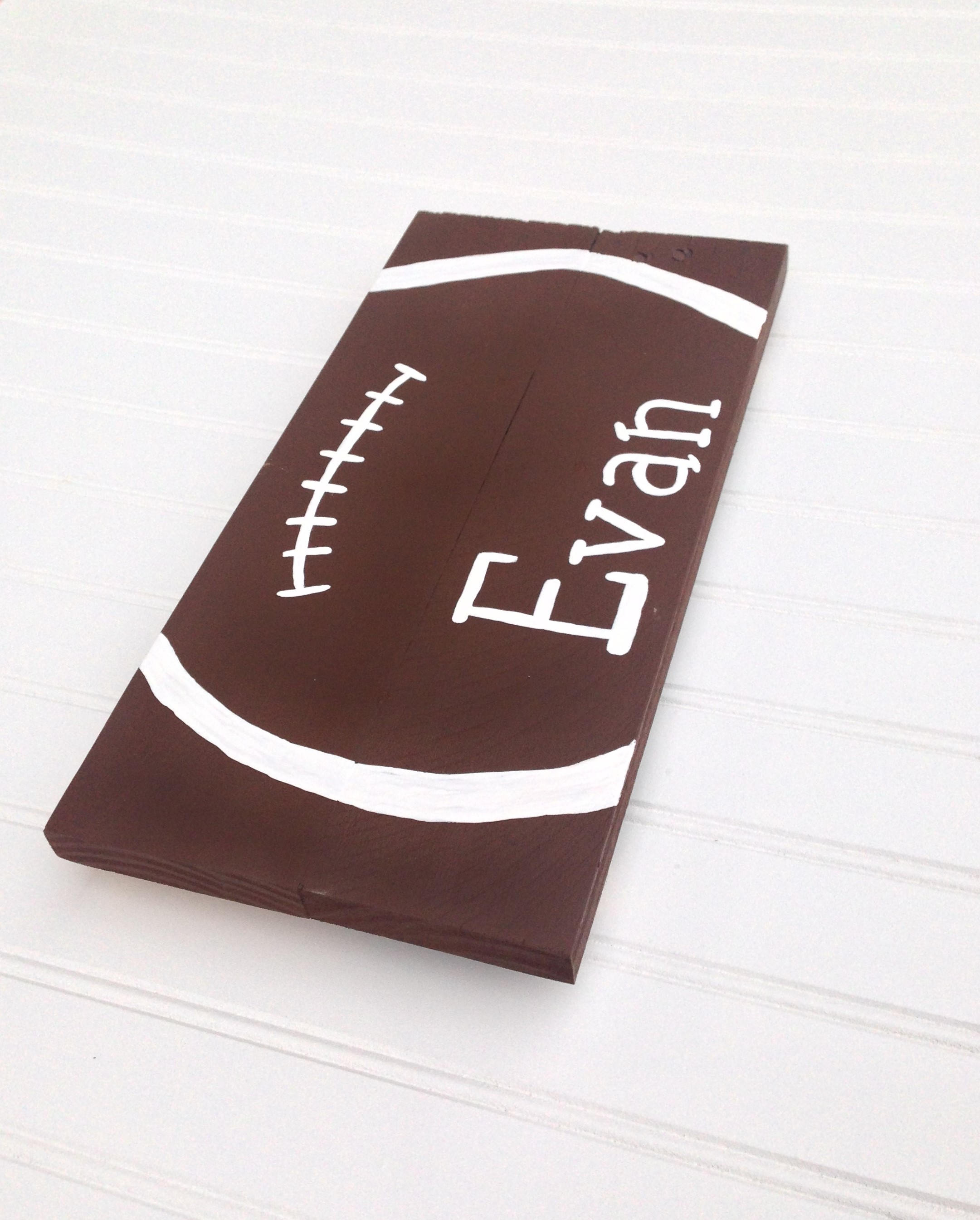 Football Name Sign/Sports Theme Decor 7x14 Inches Wood | Etsy