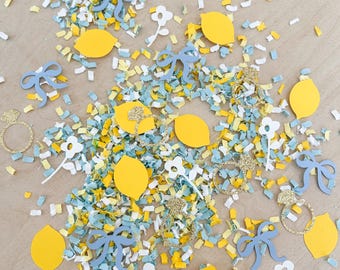 Lemon Citrus Confetti: She found her main squeeze Bridal Shower Table Decorations Coastal Bachelorette