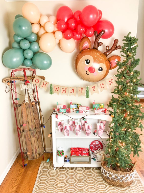 Oh What Fun Wood Bead Yarn Tassel Banner/Boho Holiday Party Decor/Vintage Christmas/Festive Holiday Decor/Reindeer Santa Party/Handmade Il_570xn