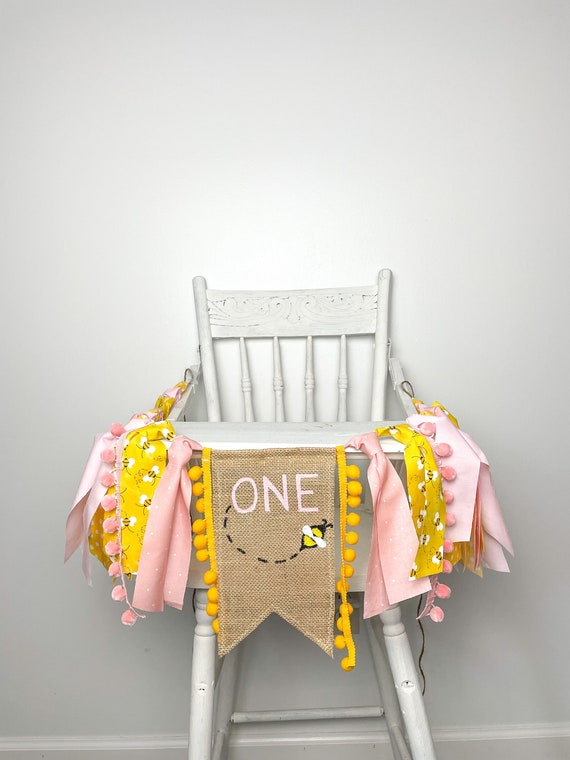 Bee Highchair Banner Honey Bee 1st Birthday Decorations First Bee