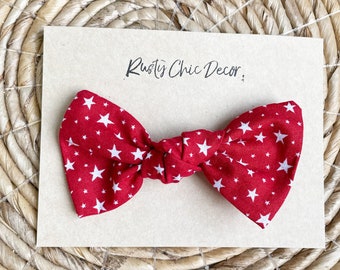 Star Hair Bow Red Patriotic Bow Summer Headband 4th of July Accessory Baby Headband Toddler Bow American Girl Accessory for Girl Hair Bow