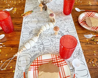 Thanksgiving Table Runner Thanksgiving Table Decor Giant Thanksgiving Coloring Poster Kids Table Activity Coloring Sheet Fall Table Cover