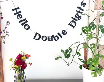 Double Digits Banner: 10th Birthday Decorations