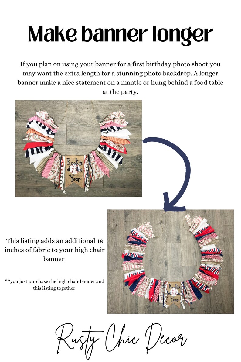 Make My Banner Longer / Party Backdrop Banner High Chair Banner Add on