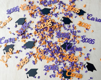 Confeti de graduación personalizado: Decoración de graduación con colores escolares personalizados, promoción de 2026