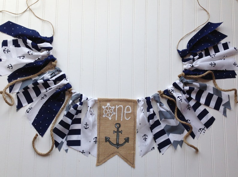 Nautical First Birthday High Chair Banner / Sea Sailor Anchor - Etsy