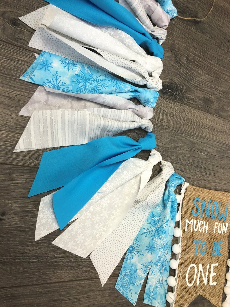 Snow much fun to be one high chair banner Winter onederland Winter First Birthday Party 1st Birthday Party Decor Snow Party Decorations image 5