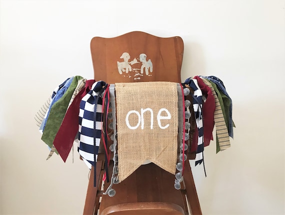 Boy First Birthday High Chair Banner / Vintage Theme / Airplane Travel Wild One Hot Air Balloon / Cake Smash Photo Shoot Prop / Party Decor Il_570xn