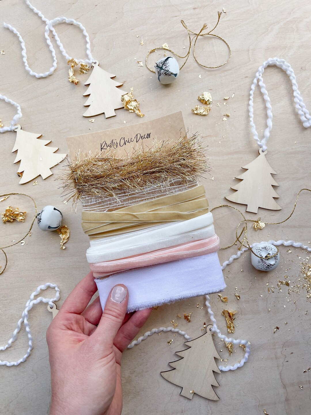 Christmas Gift Wrapping Accessories Kit Christmas Ribbon Velvet Ribbon