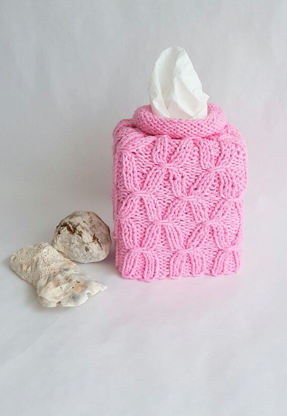 pink tissue box cover