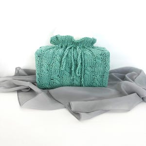 Rectangular Modern Tissue Box Cover Tissue Box Cover Cable Pattern Facial Tissue Box Holder Knit Tissue Box Sleeve Ready to Go Made in USA