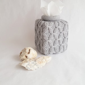 Modern Tissue Box Cover Nursery Decoration Home Décor Gray Chic Square Box Crochet Decor Tissue Box Sleeve Ready to Go made in USA