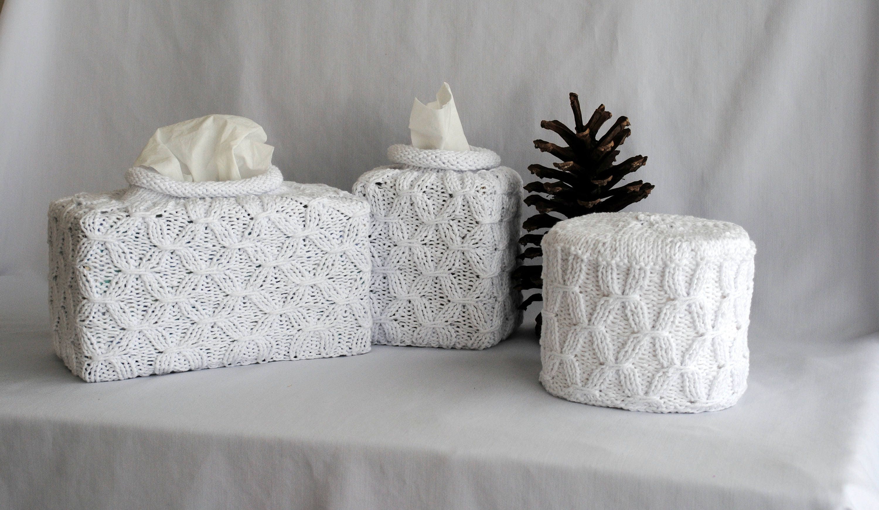 White Toilet Paper Roll Cover Hand Knit Cover Home Décor Etsy
