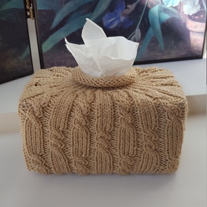 Rectangular Tissue Box Cover Cable Chic Box Cover Facial Tissue Box Holder Crochet Decor Tissue Box Sleeve Ready to Go made in USA