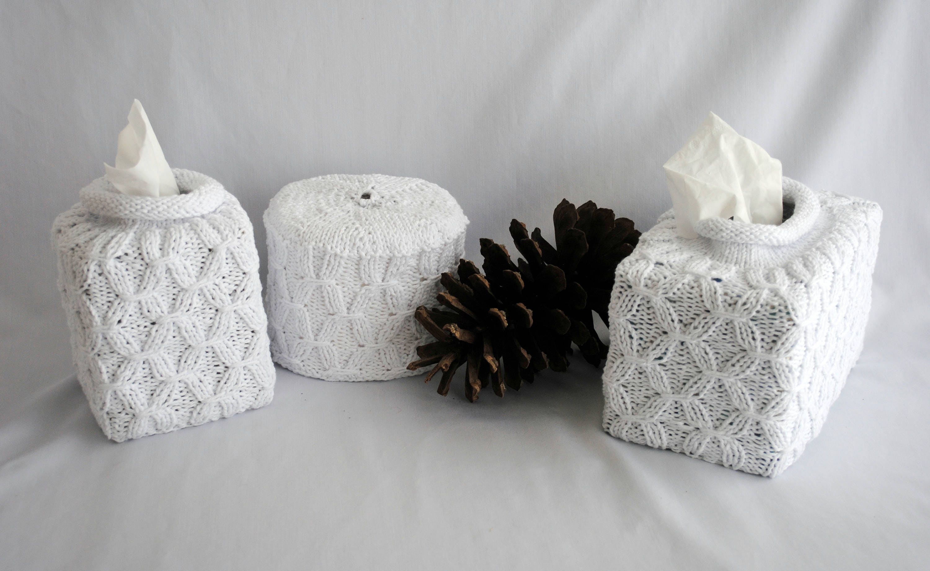 Toilet Paper Roll Cover White Hand Knit Cover Home Décor Etsy Canada