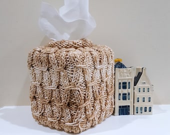Cotton Hand Crocheted Tissue Box Cover – Modern Chic Home Décor Sleeve