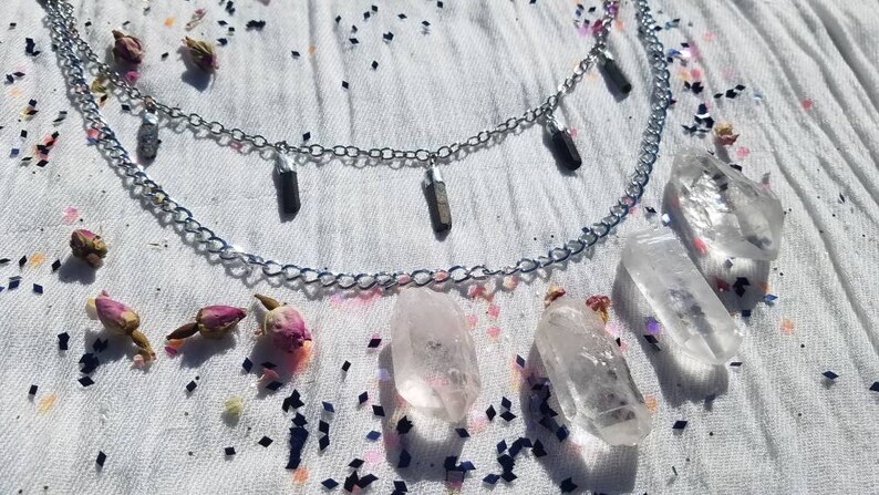 wallet chain Trae silver chain /& crystal details