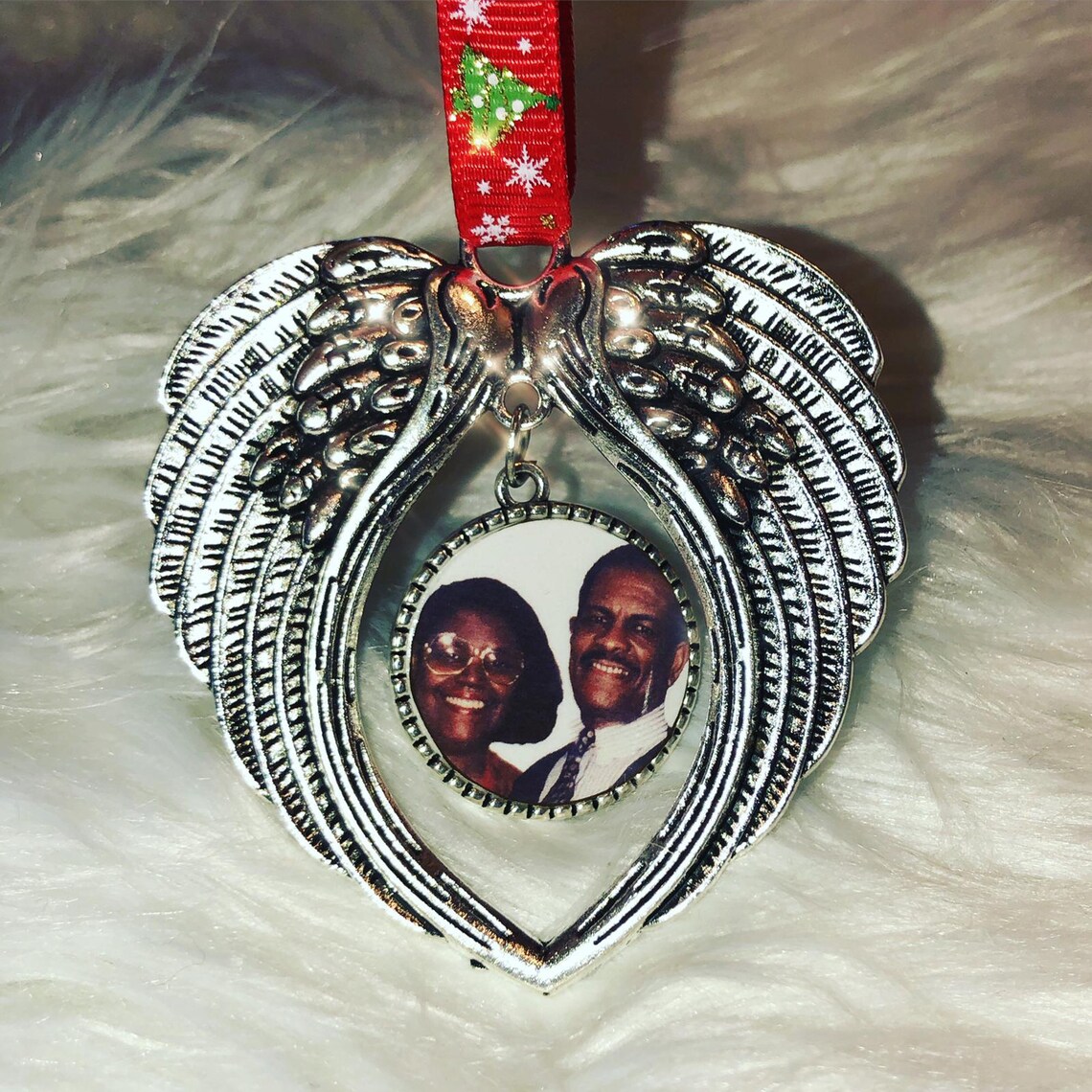 Angel Wings Photo Ornament In Loving Memory Angel Wings | Etsy