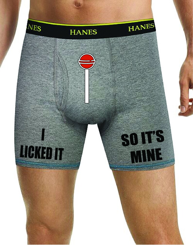 Mens Birthday Underwear Personalized Boxers I Licked it So it/'s Mine Charcoal Funny Boxer Briefs Valentine/'s Day Gifts for Him