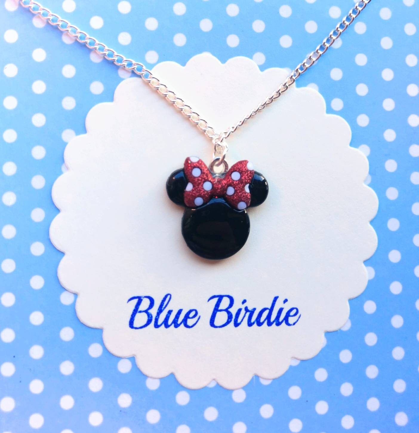 Disney Minnie Mouse Necklace Disney Jewelry Disney Necklace Etsy
