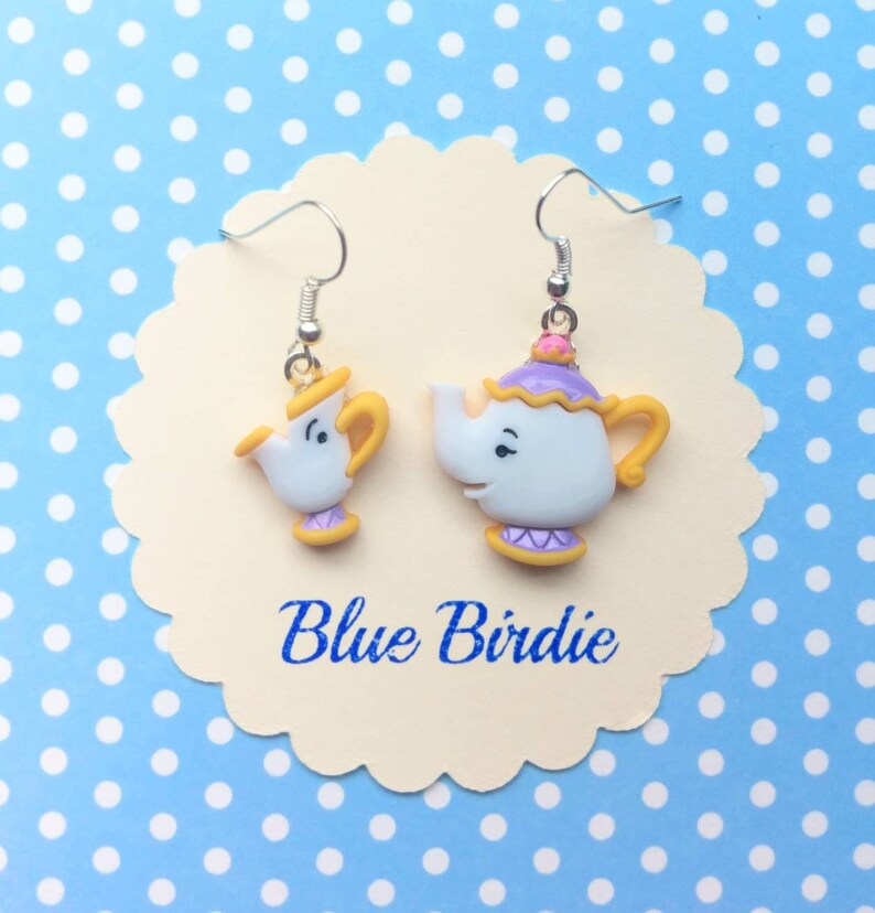 Disney Beauty and the Beast earrings Disney jewelry Mrs Potts Etsy