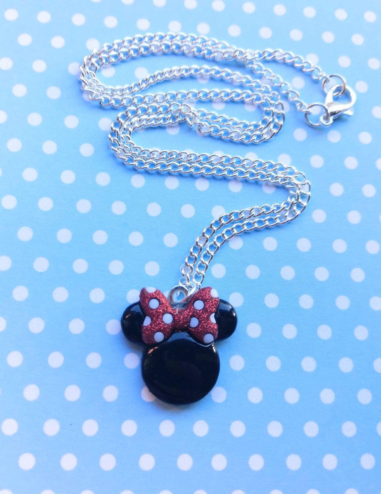 Disney Minnie Mouse Necklace Disney Jewelry Disney Necklace Etsy