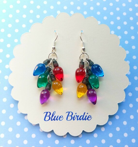 christmas earrings lights