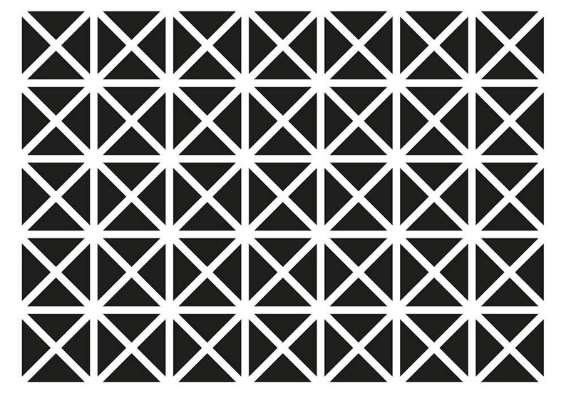 Stencil BIG A3 11,7 x 16,5 29,7 x 42cm Triangle Quads Pattern