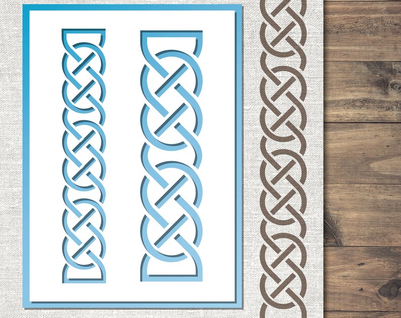 border stencil celtic knot pattern wall art crafting etsy