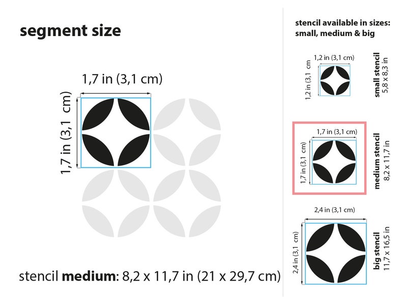 Stencil A4 8,2 x 11,7 21 x 29,7 cm Moroccan Circles Pattern