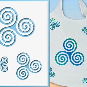 Triskelion Stencil - Diseño de Scrapbooking de panadería artesanal de arte de pared