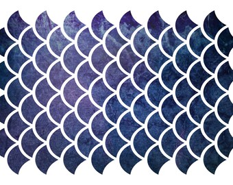 Stencil BIG A3 / 11,7 x 16,5" / 29,7 x 42cm Mermaid Scales Pattern