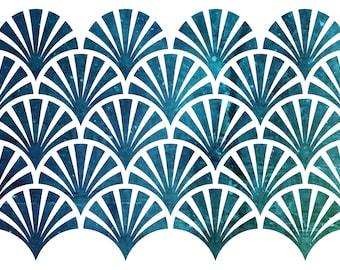 Schablon A4 / 8,2 x 11,7" / 21 x 29,7 cm Art Deco-mönster