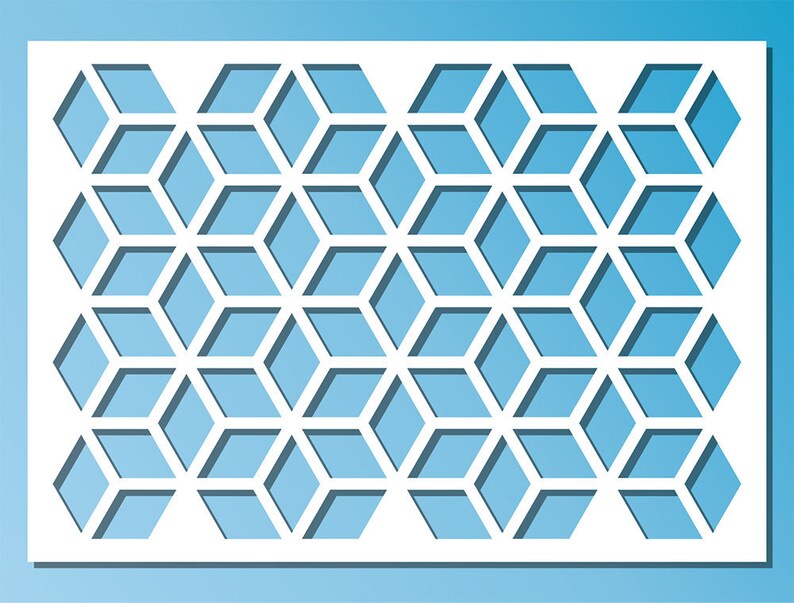 Stencil BIG A3 11,7 x 16,5 29,7 x 42cm Hexagon Stars Pattern