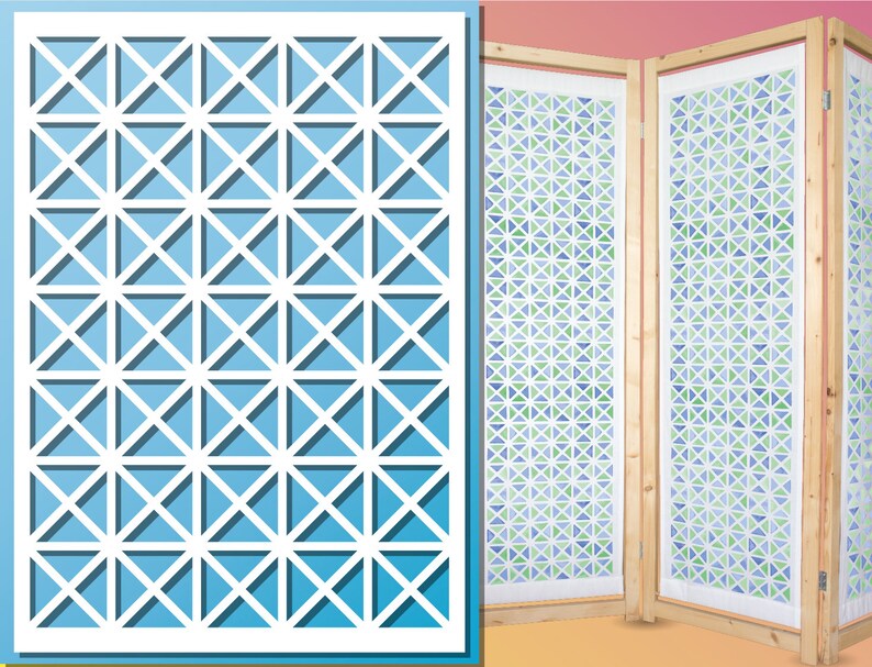 Stencil BIG A3 11,7 x 16,5 29,7 x 42cm Triangle Quads Pattern