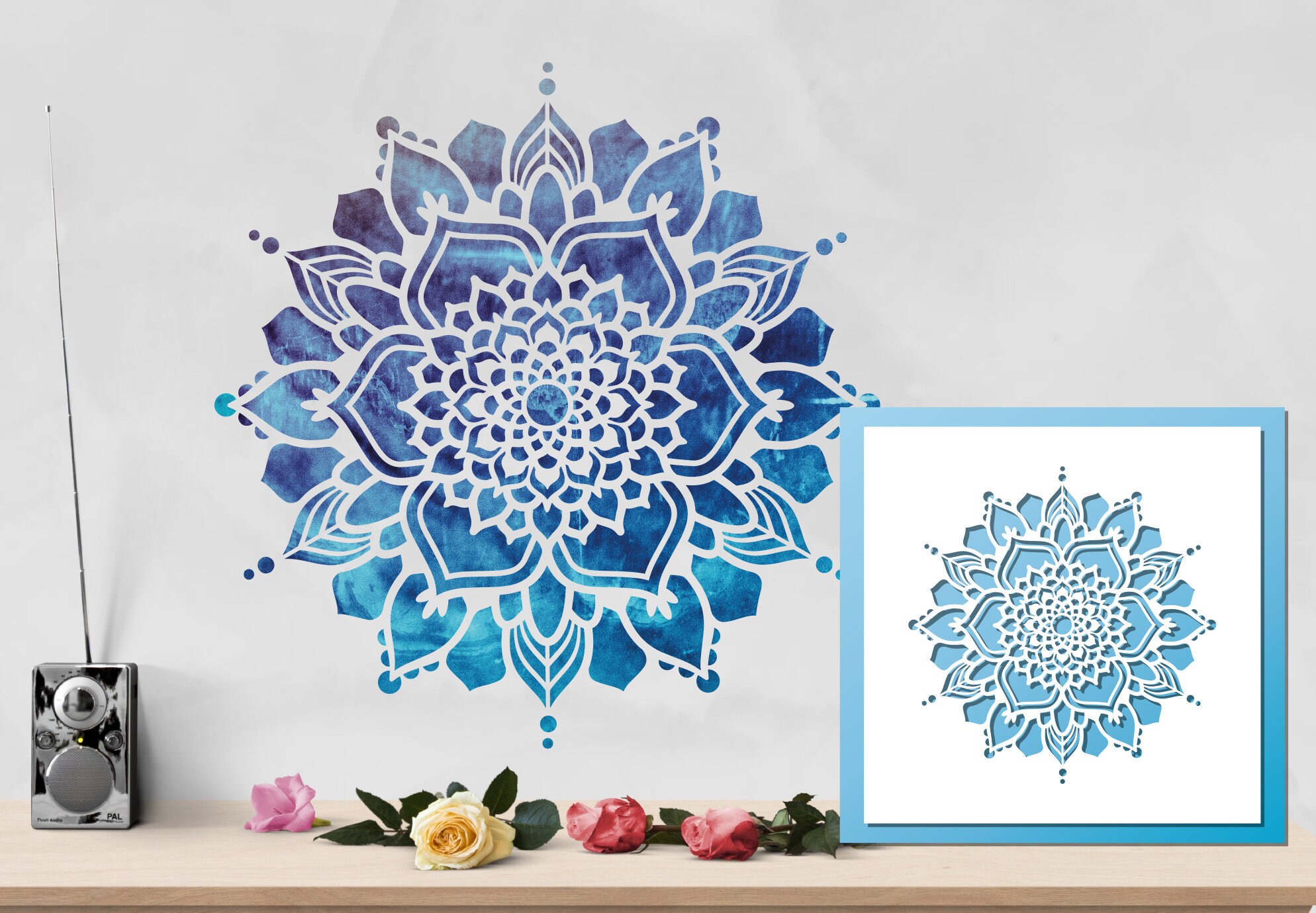 Mandala Stencil / LARGE Wall Art Scrapbooking Baking Craft - Etsy