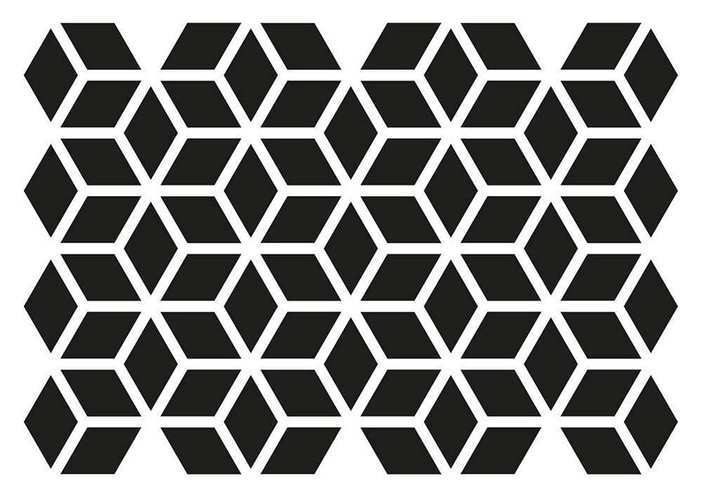 Stencil BIG A3 11,7 x 16,5 29,7 x 42cm Hexagon Stars Pattern