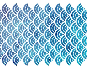 Stencil BIG A3 / 11,7 x 16,5" / 29,7 x 42cm Mermaid Scales Pattern