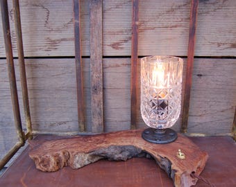 SteamPunk Table Lamp Burl Wood