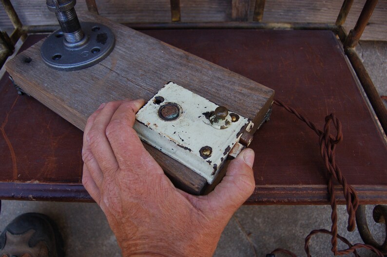 Steampunk Lamp With Antique Mortise Latch as On/off Switch - Etsy