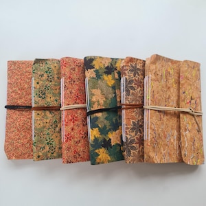 Handmade Cork Notebook Journals: Pocket Planners with 4 paper choices.