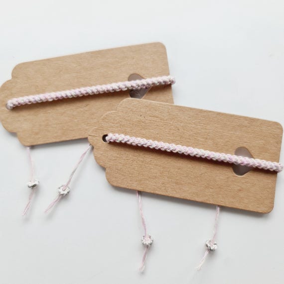 Pastel Friendship Bracelets, 100% cotton cord bangle with decorative beads.