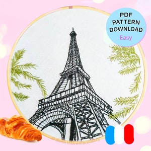 Intermediate embroidery pattern - the Eiffel Tower