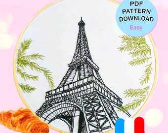 Intermediate embroidery pattern - the Eiffel Tower