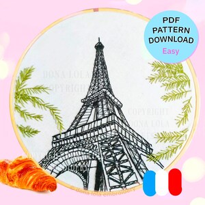 Intermediate embroidery pattern - the Eiffel Tower