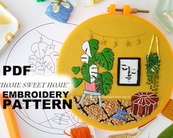 Easy embroidery pattern for beginners DIY - The Little French Bakery