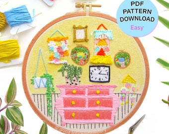 PDF embroidery pattern - La Petite Commode, DIY beginner