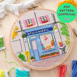 The Little French Bakery - PDF embroidery pattern, DIY beginner