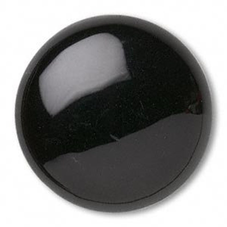 All Black Glass Cabochon Fantasy Eyes Button Style Flat Back